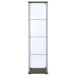 Bellatrix 4-shelf Clear Glass Curio Cabinet Cappuccino