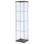 Bellatrix 4-shelf Clear Glass Curio Cabinet Cappuccino