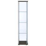 Bellatrix 4-shelf Clear Glass Curio Cabinet Cappuccino