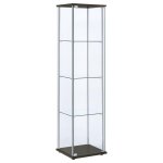 Bellatrix 4-shelf Clear Glass Curio Cabinet Cappuccino