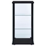 Cyclamen 3-shelf Clear Glass Curio Display Cabinet Black