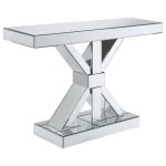 Lurlynn X-shaped Mirrored Entryway Console Table Silver