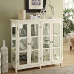 Sable 4-door Wood Accent Storage Display Cabinet Off White