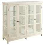 Sable 4-door Wood Accent Storage Display Cabinet Off White