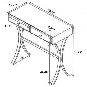 Scilla 2-drawer Mirrored Entryway Console Table Chrome