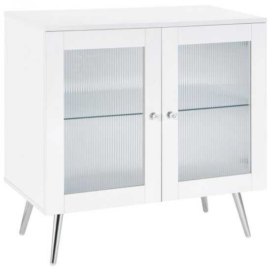 Nieta 2-door Engineered Wood Accent Cabinet White High Gloss