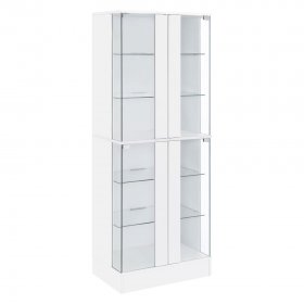 Cabra 4-door LED Curio Display Cabinet White High Gloss