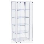 Aero 5-shelf Display Curio Cabinet with LED Lighting White