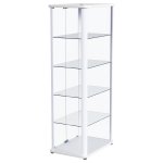 Aero 5-shelf Display Curio Cabinet with LED Lighting White