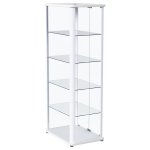 Aero 5-shelf Display Curio Cabinet with LED Lighting White