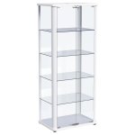 Aero 5-shelf Display Curio Cabinet with LED Lighting White