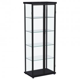 Aero 5-shelf Display Curio Cabinet with LED Lighting Black