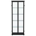 Aero 5-shelf Display Curio Cabinet with LED Lighting Black