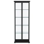 Aero 5-shelf Display Curio Cabinet with LED Lighting Black