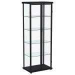 Aero 5-shelf Display Curio Cabinet with LED Lighting Black