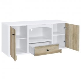 Dalton 2-door Storage Credenza White and Distressed Pine