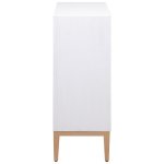 Gretchen 2-door Wood Fluted Parquet Cabinet White and Brown