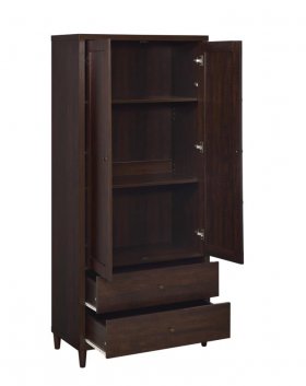 Wadeline 2-door Tall Accent Storage Cabinet Rustic Tobacco