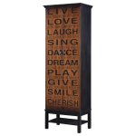 Lovegood 2-door Wood Tall Storage Cabinet Black and Brown