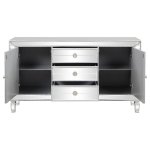 Leticia 3-drawer Mirrored Storage Accent Cabinet Silver