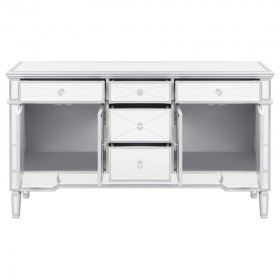 Duchess 5-drawer Mirrored Storage Accent Cabinet Silver