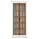 Tammi 2-door Wood Tall Cabinet Distressed White and Brown