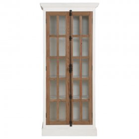 Tammi 2-door Wood Tall Cabinet Distressed White and Brown