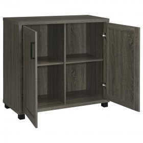 Filch Wood 2-door Accent Cabinet Weathered Grey