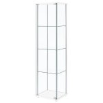 Bellatrix 4-shelf Clear Glass Curio Cabinet White