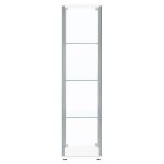 Bellatrix 4-shelf Clear Glass Curio Cabinet White