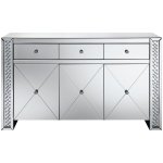 Maya 3-drawer Mirrored Storage Accent Cabinet Silver