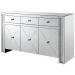 Maya 3-drawer Mirrored Storage Accent Cabinet Silver