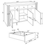 Maya 3-drawer Mirrored Storage Accent Cabinet Silver