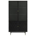 Santiago 4-door Metal Tall Storage Cabinet Matte Black