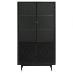 Santiago 4-door Metal Tall Storage Cabinet Matte Black