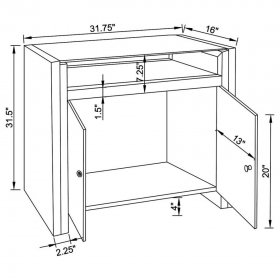 Betsey 2-door Mirrored Acrylic Storage Accent Cabinet Silver