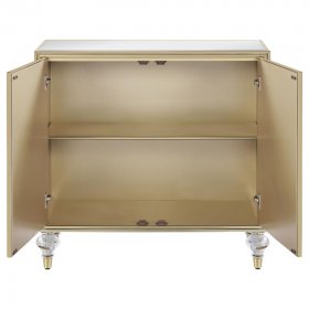 Astilbe 2-door Mirrored Accent Cabinet Silver and Champagne