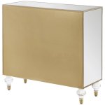 Astilbe 2-door Mirrored Accent Cabinet Silver and Champagne