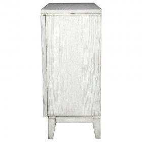 Moody 2-door Accent Cabinet with Carved Door Antique White