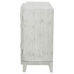 Mckellen 4-door Wood Trellis Accent Cabinet Distressed White