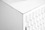 Gambon 2-door Wood Honeycomb Pattern Accent Cabinet White