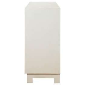 Voula 4-door Wood Accent Storage Cabinet White and Gold