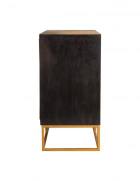 Zara 2-door 40" Wood Accent Storage Cabinet Black Walnut