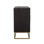 Zara 2-door 57" Wood Accent Storage Cabinet Black Walnut