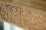 Draco 2-drawer Console Table Hand Carved Details Natural