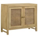 Zamora 2-door Wood Accent Cabinet with Woven Cane Natural