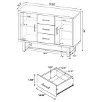 Abelardo 3-drawer Engineered Wood Cabinet Weathered Oak