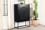 Jenna 2-door Mango Wood Mandala Pattern Accent Cabinet Black