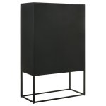 Jenna 2-door Mango Wood Mandala Pattern Accent Cabinet Black