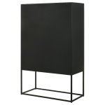 Jenna 2-door Mango Wood Mandala Pattern Accent Cabinet Black